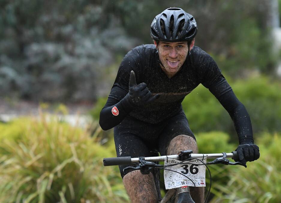 Michael Herley on the course at this year's Brackenbury Mountain Bike Challenge. Picture: Lachlan Bence