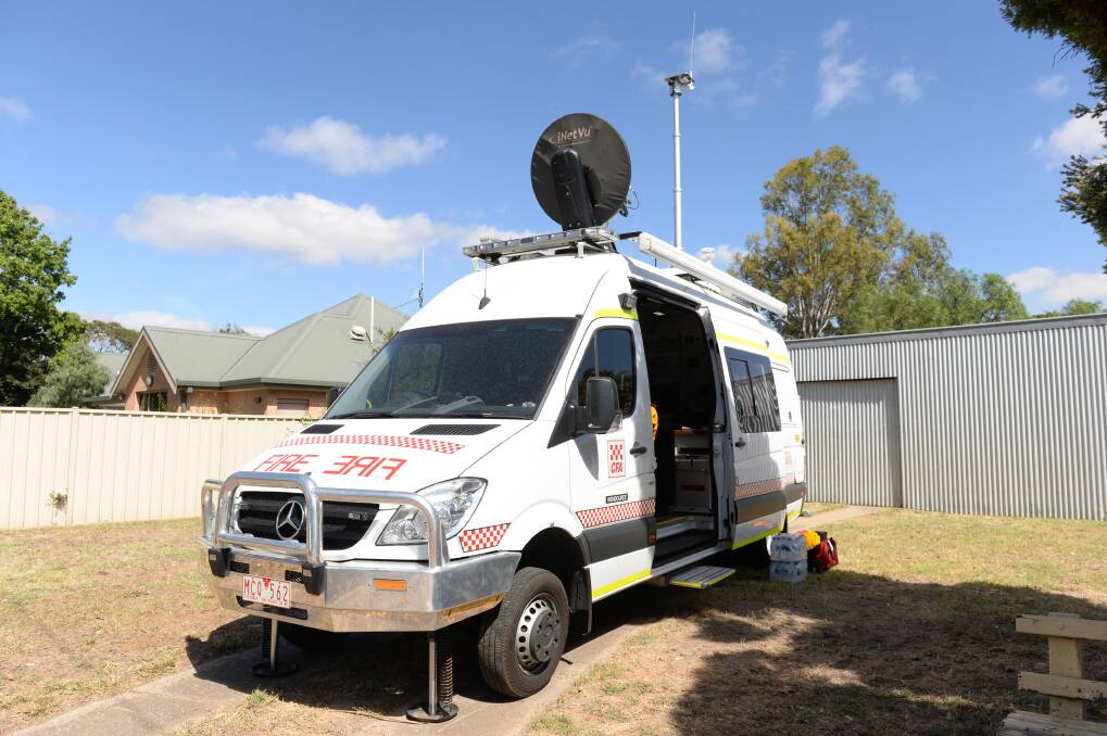 A CFA mobile command vehicle set-up in Lexton.