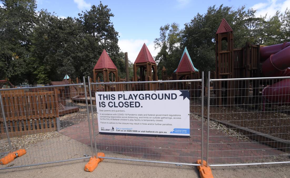 The Lake Wendouree adventure playground has closed. Picture: Lachlan Bence
