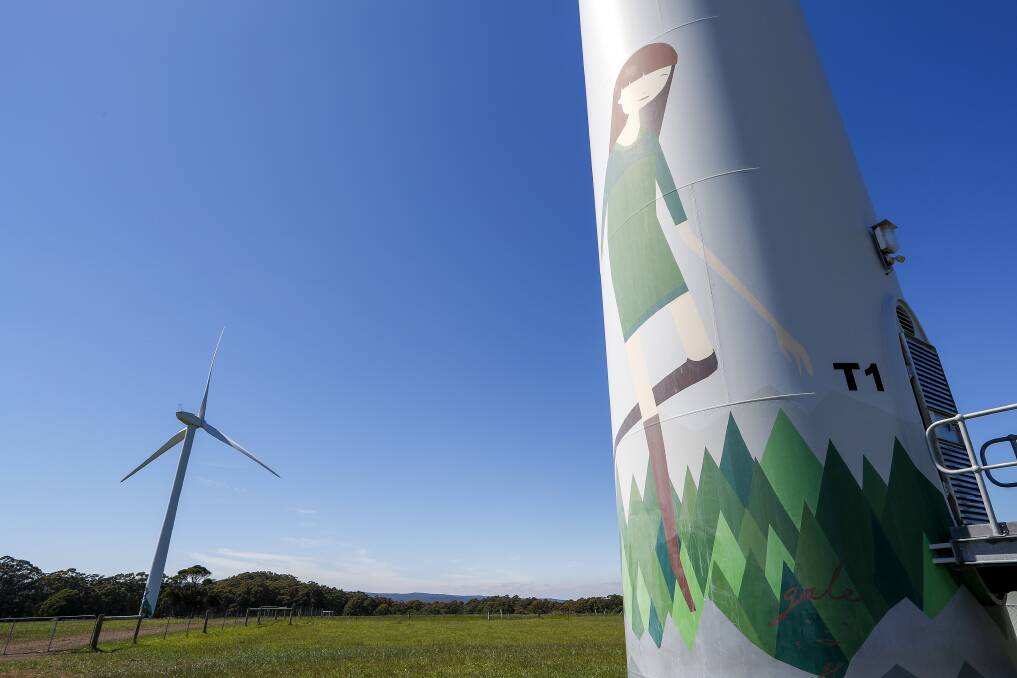 Turbines at the Hepburn Wind Farm near Daylesford. Picture: Dylan Burns
