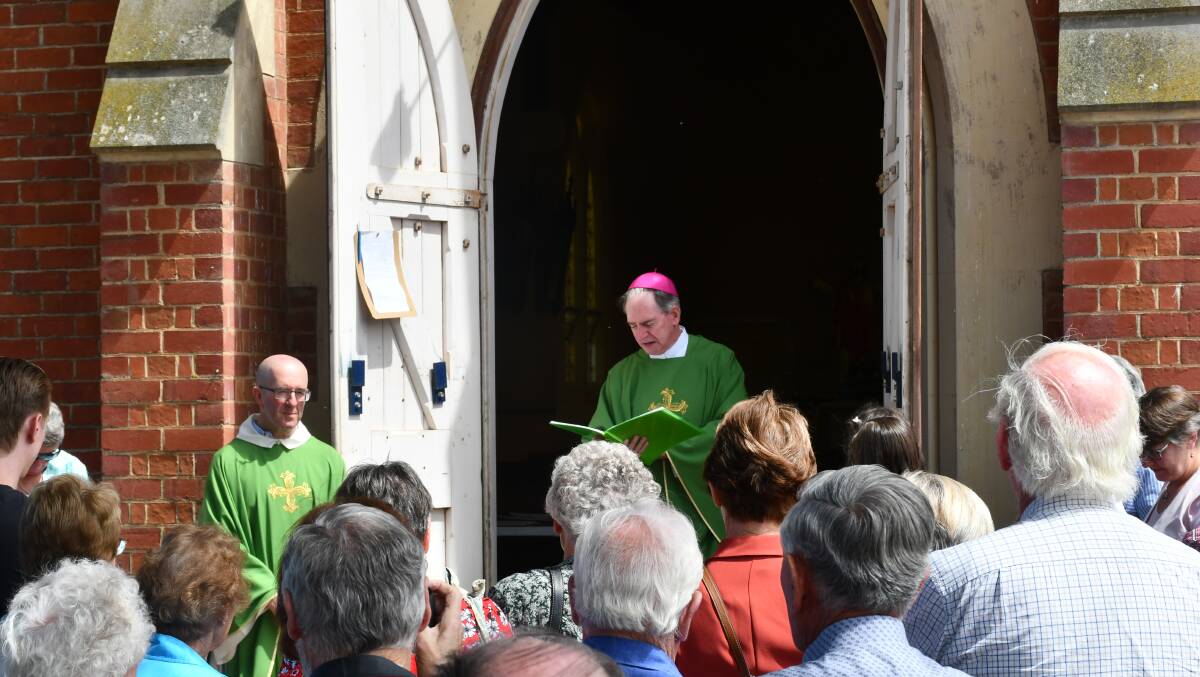 Bishop Paul Bird closes the Springdallah Catholic church in January.