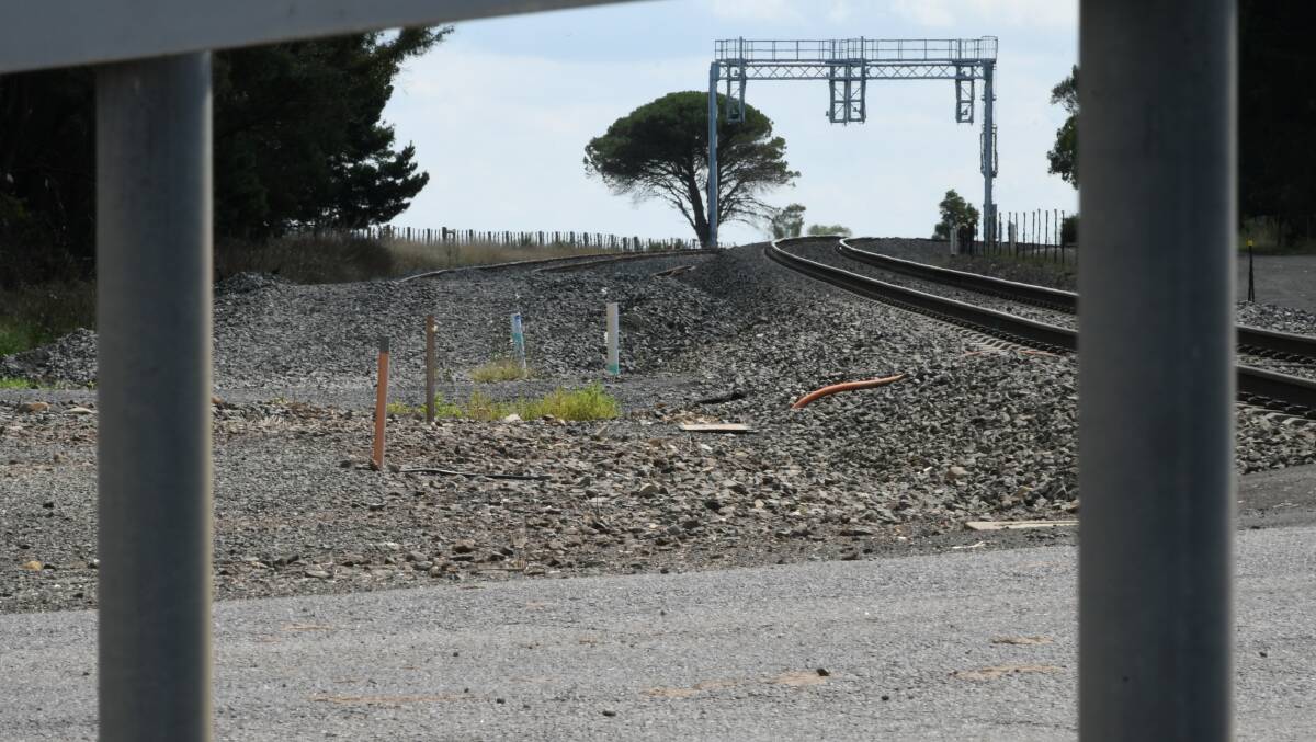 Then: A level crossing near Ballan was unfinished in February...