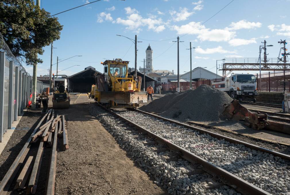 On track: Work being completed for more carriage stabling at Ballarat train station. Picture: Contributed