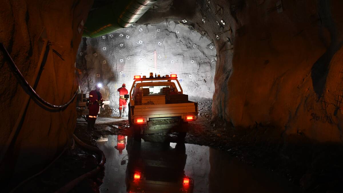 Next step: Inside the mine underneath Ballarat in 2019. File photo
