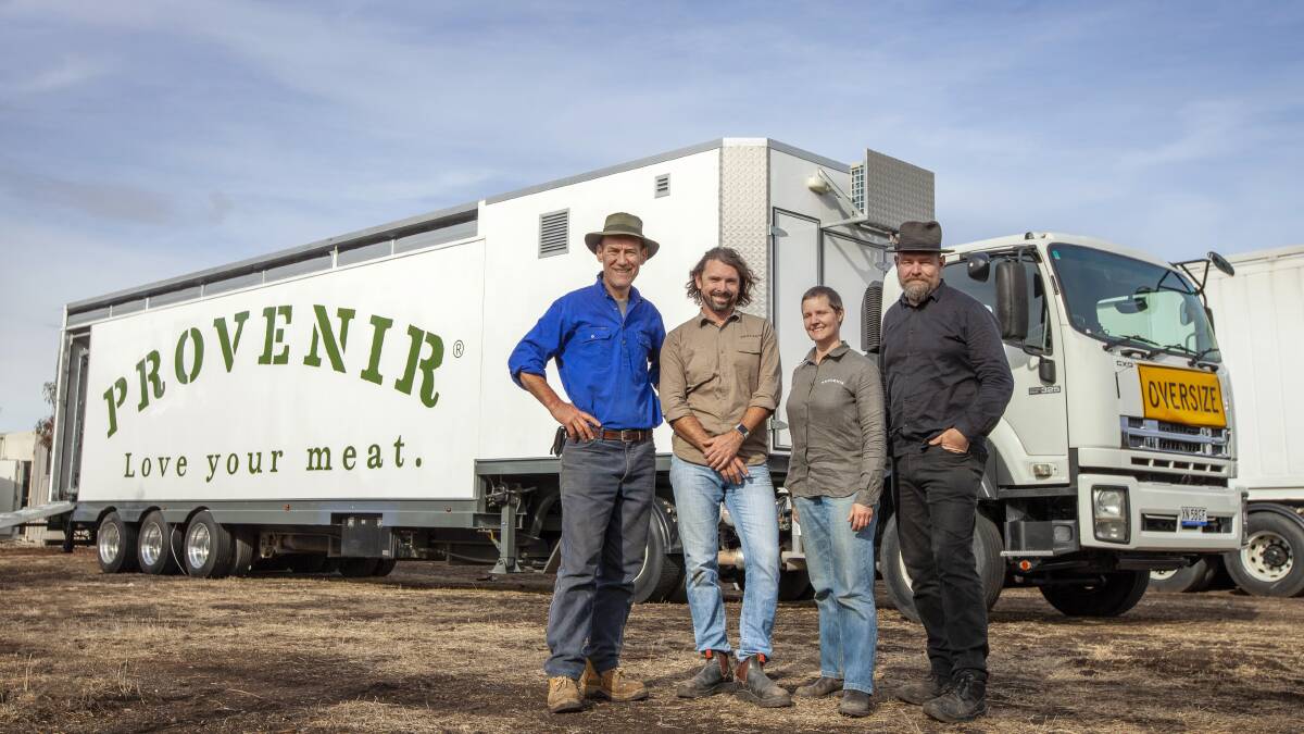 Provenir founders Phil Larwil, Chris Balazs, Jayne Newgreen, and Christopher Howe with the mobile processing unit.