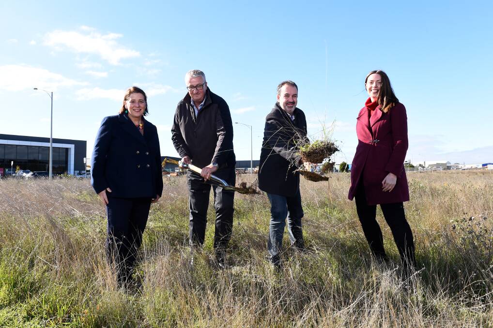 Wendouree MP Juliana Addison, George Weston Foods chief executive Stuart Grainger, Minister for Industry Support and Recovery Martin Pakula, and Ripon ALP candidate Martha Haylett. Picture: Adam Trafford