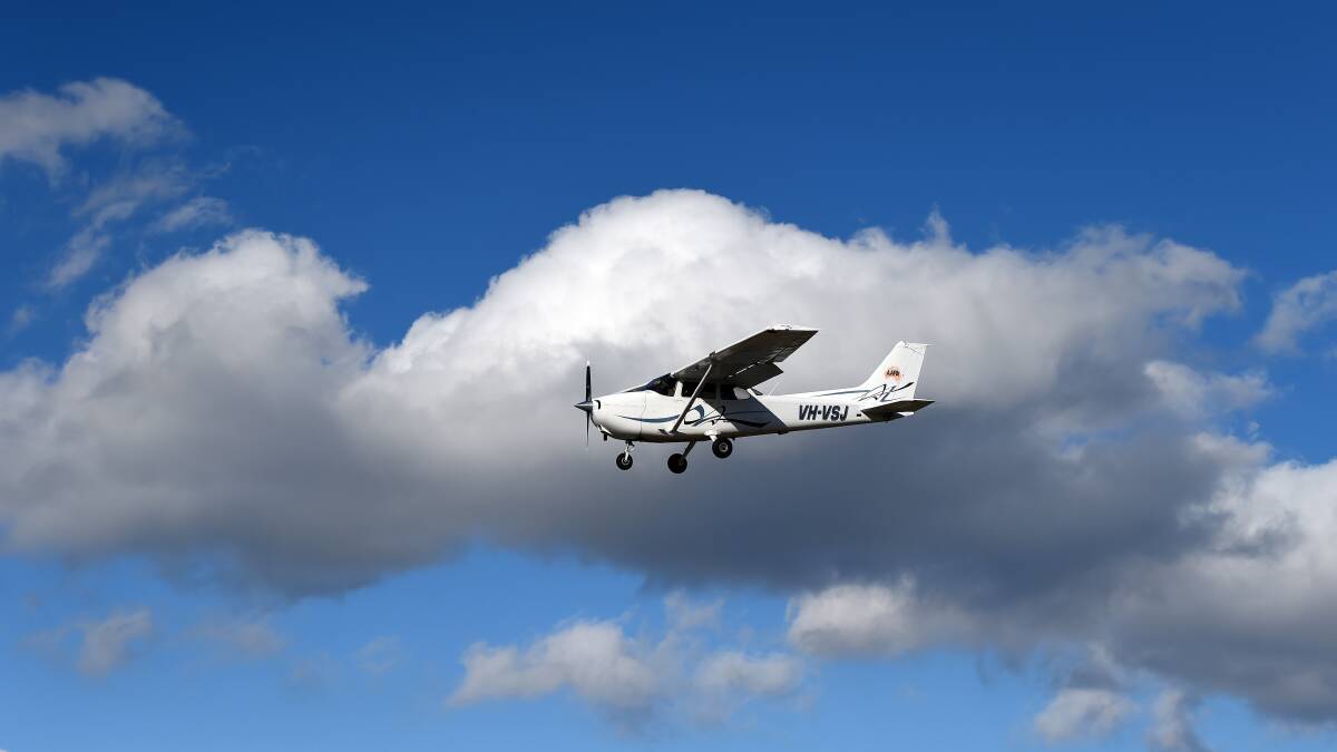 A plane flying over the Ballarat airport. File photo