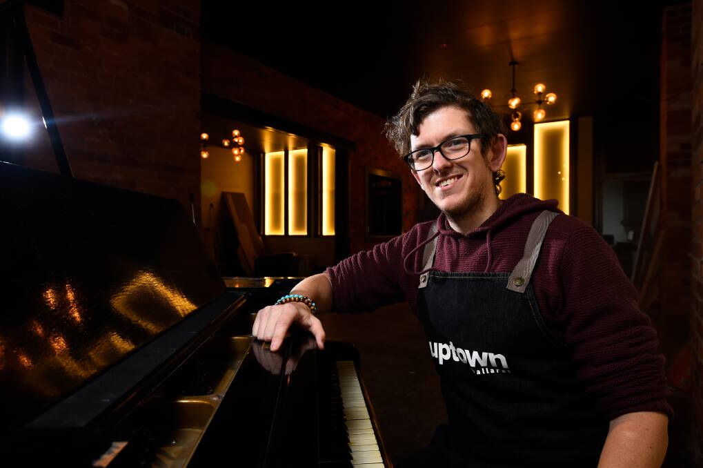 Piano man: Uptown Ballarat's venue manager Shane Pungitore. Pictures: Adam Trafford
