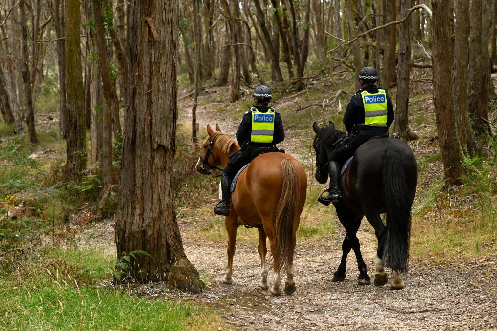 Mounted police search for missing woman Samantha Murphy. Picture by Adam Trafford