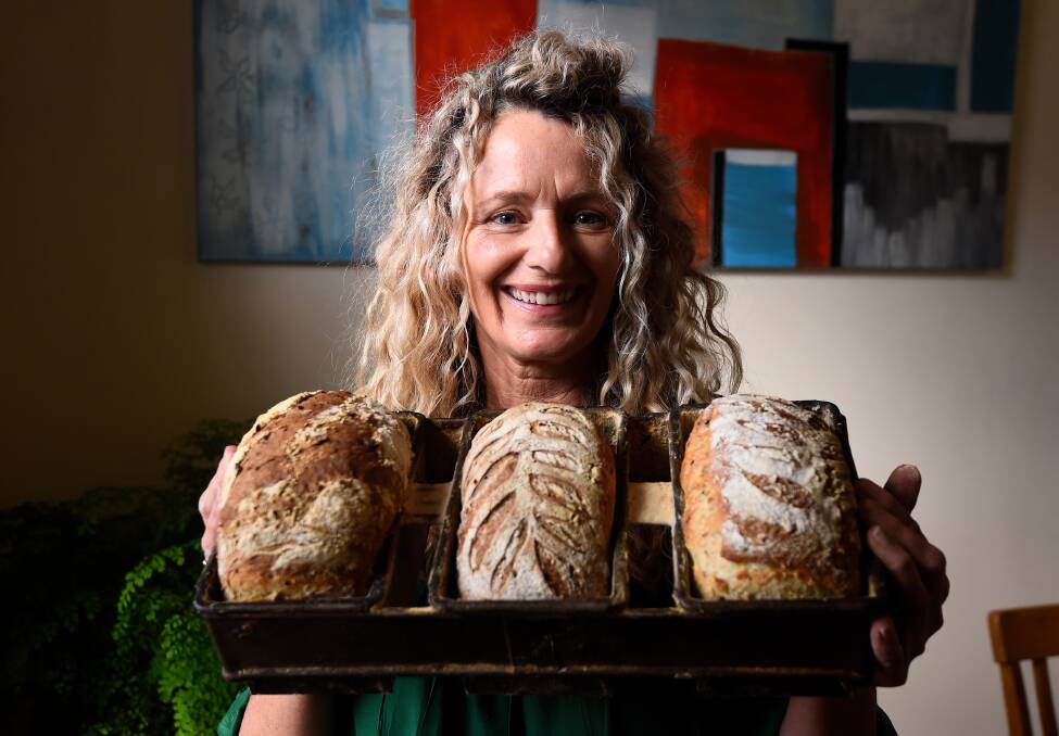 Bridgette Yeoman with her sourdough loaves. Pictures: Adam Trafford