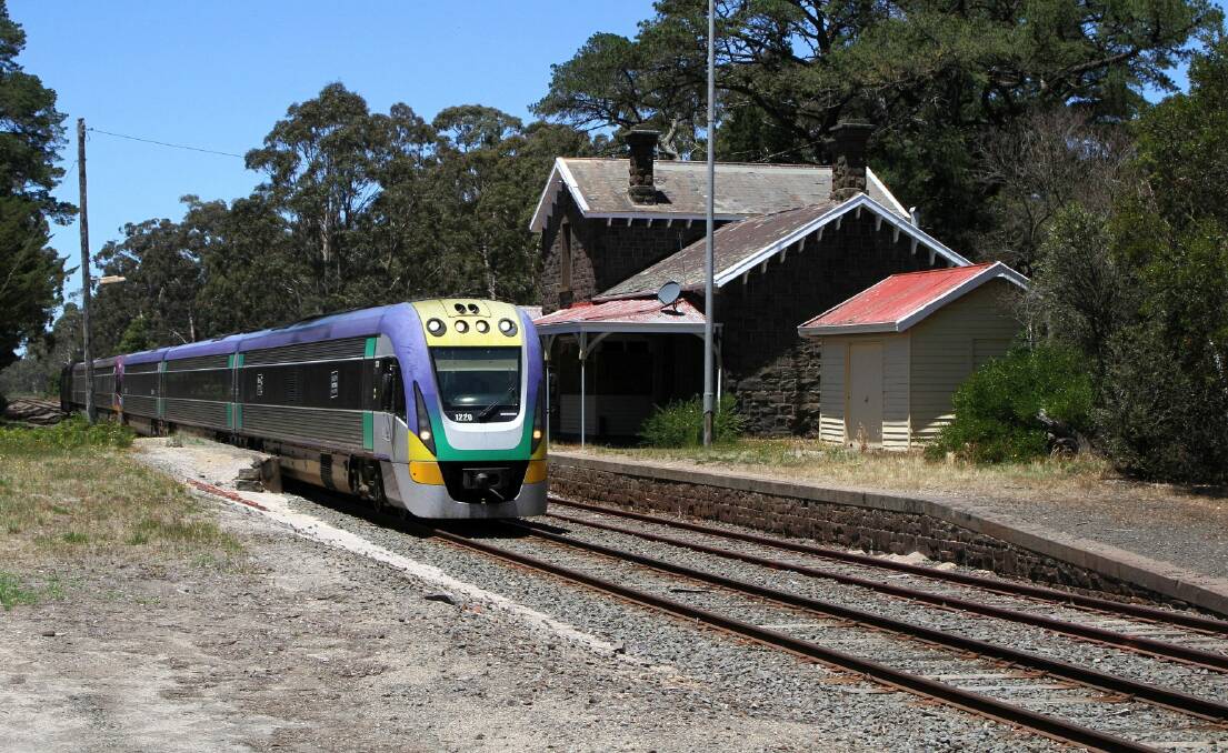 Trainspotting: A VLocity train outside Lal Lal station on Monday. V/Line is re-routing some trains to access Ballarat's maintenance facility. Picture: Marcus Wong