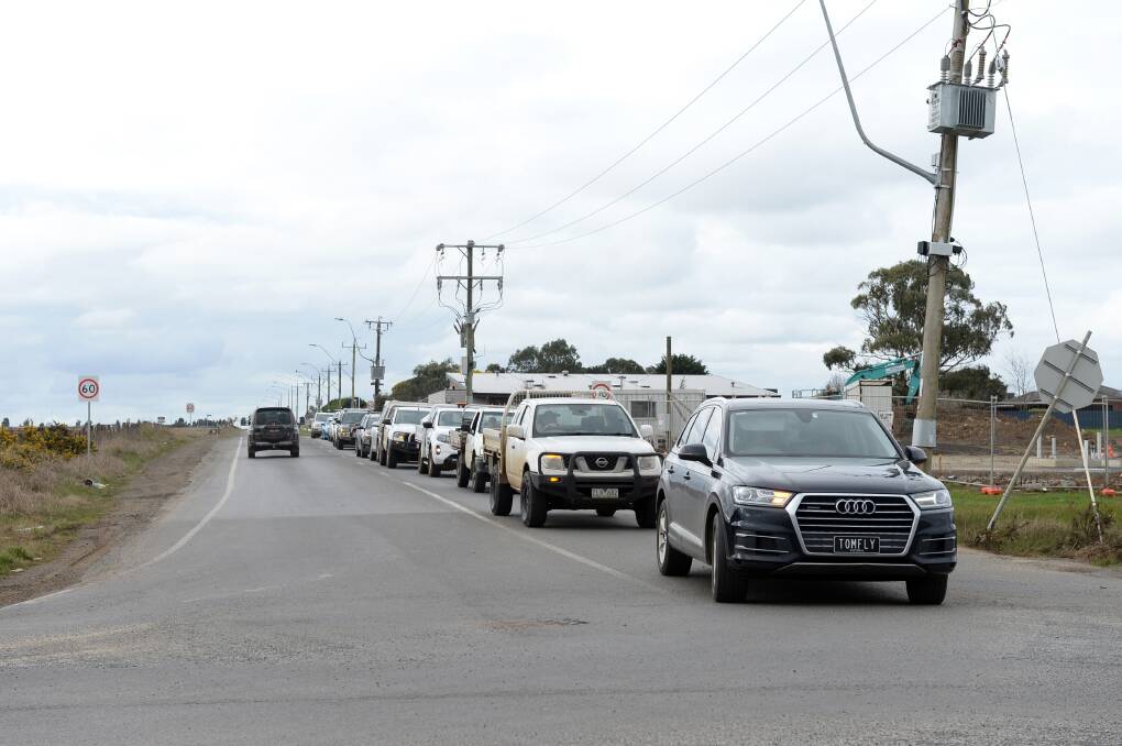 Traffic built up along Dyson Drive at Carngham Road. File photo