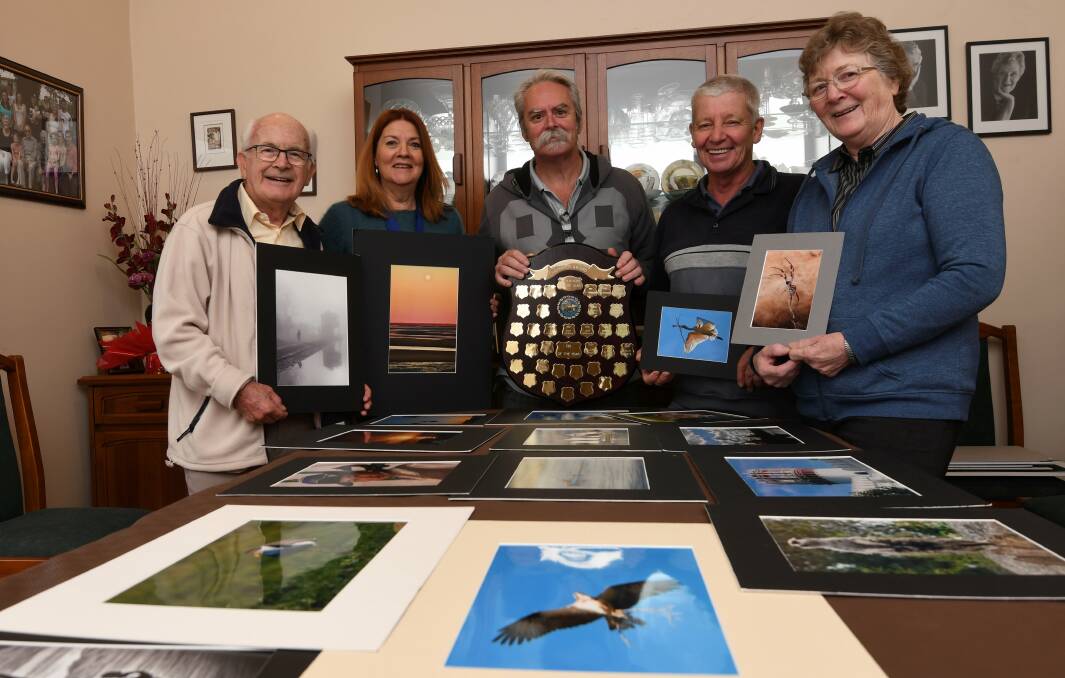 The Ballarat Photography Group's annual winners (from left) Neil Sinclair, Christine Thomason, Steve Demeye, Noel Verlinden, and Lois Pent. Picture: Lachlan Bence