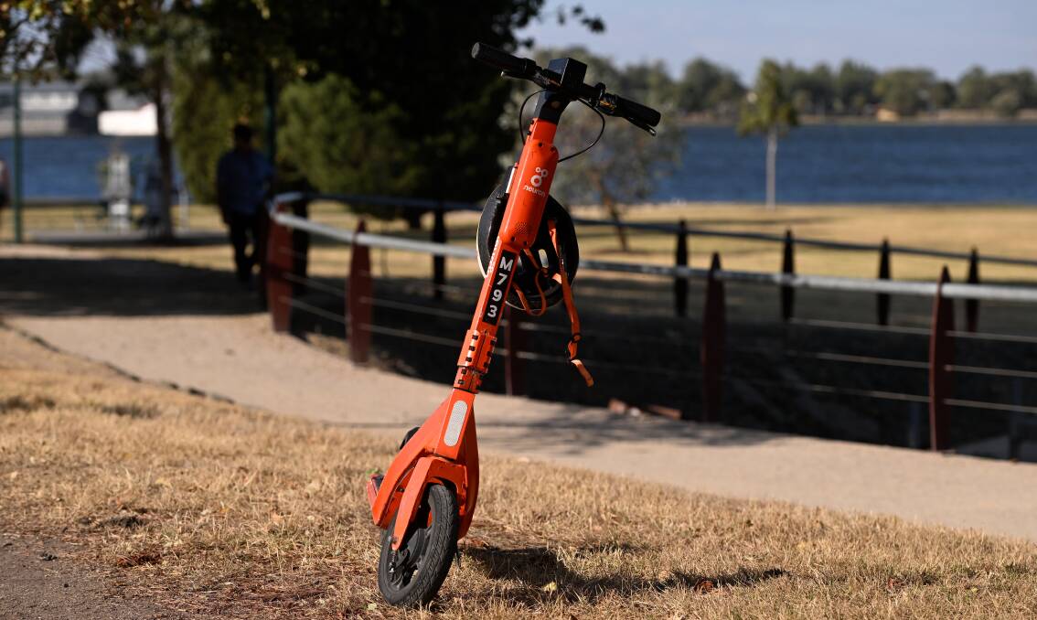 An e-scooter at Lake Wendouree. File photo