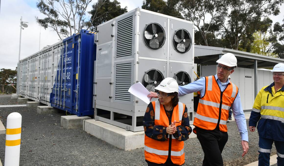State energy minister Lily D'Ambrosio is shown around the Warrenheip facility. Picture: Alex Ford