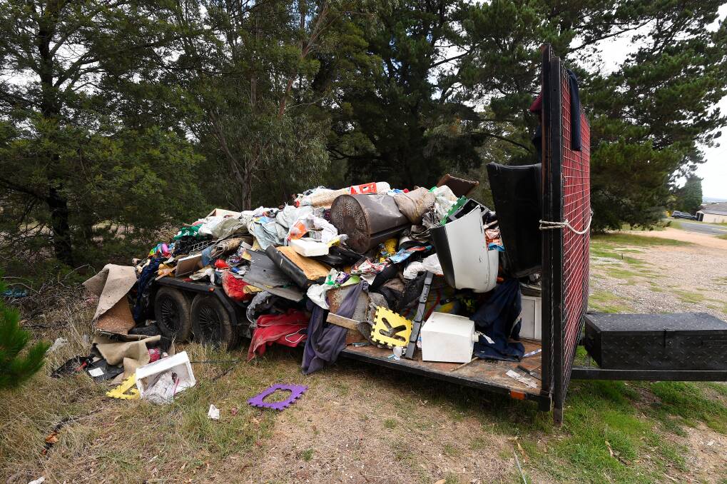 Waste: The trailer full of rubbish on Monday morning. Picture: Adam Trafford