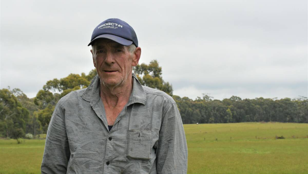 Frustrated: Kevin Conroy on his property at Bolwarrah. Picture: The Courier