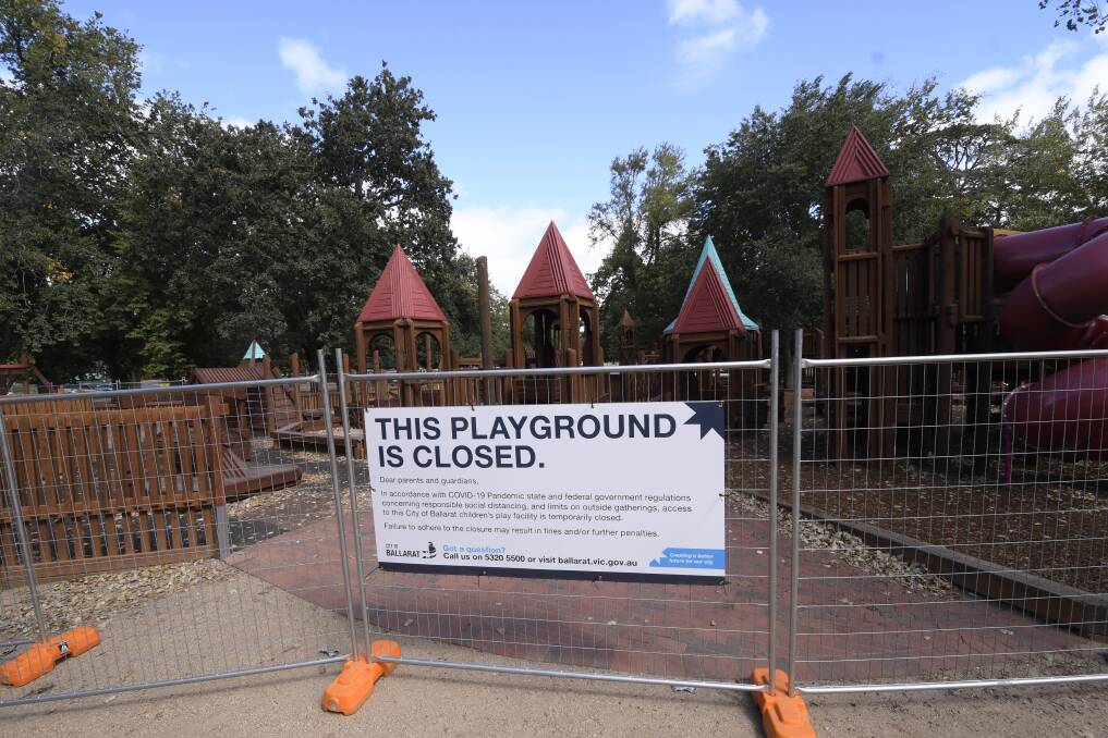 The adventure playground at Lake Wendouree was closed at the end of March. Picture: Lachlan Bence