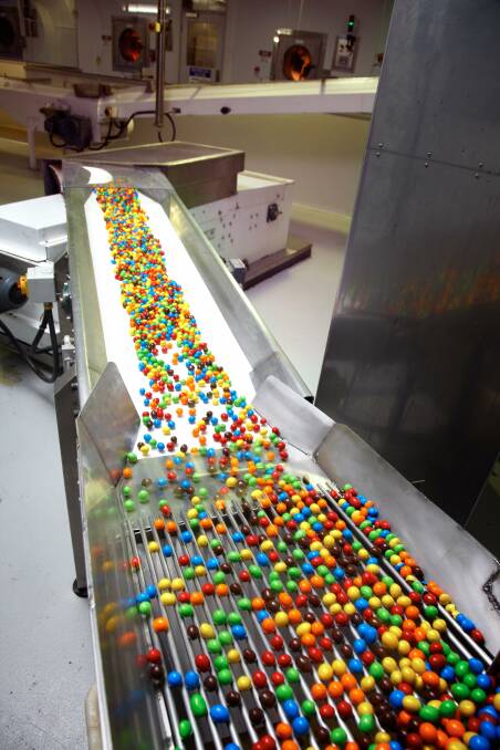 Peanut M&Ms at the factory. Picture: contributed