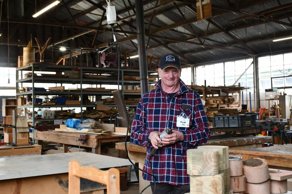 Woodworker: Ballarat East Community Men's Shed committee member Paul Tims said it was important for blokes to have a place to go.