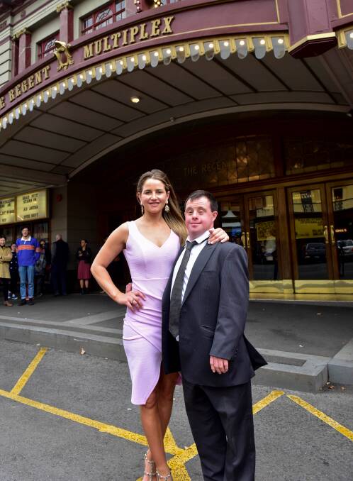 Michelle Payne and her brother Stevie at the Ballarat premiere of Ride Like A Girl. Picture: Brendan McCarthy