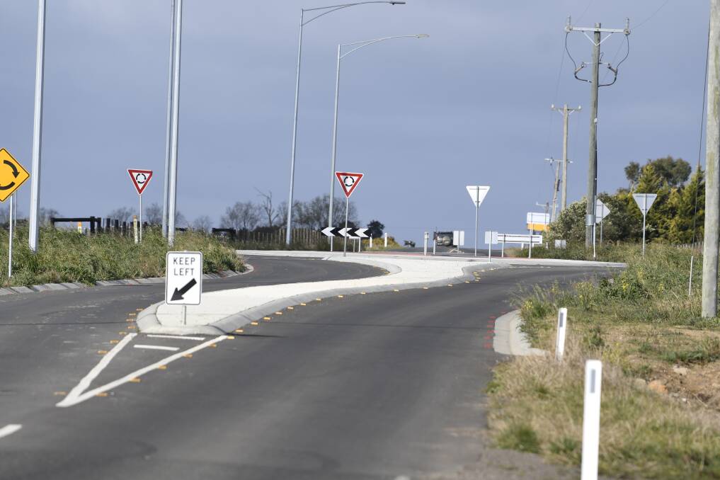 Upgrades: The new roundabout at Cuthberts Road and Whites Road. Picture: Lachlan Bence