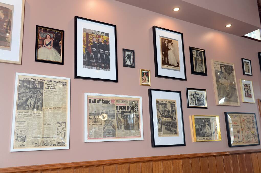 The walls are full of Queen memorabilia and old newspaper articles.