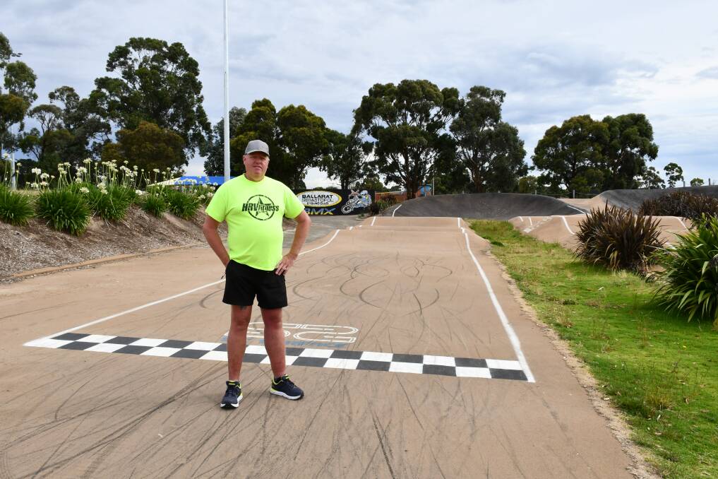 Disappointed: Ballarat Sebastopol Cycling Club BMX president Robert Pompe is sick of people misusing and vandalising the track. Picture: The Courier.