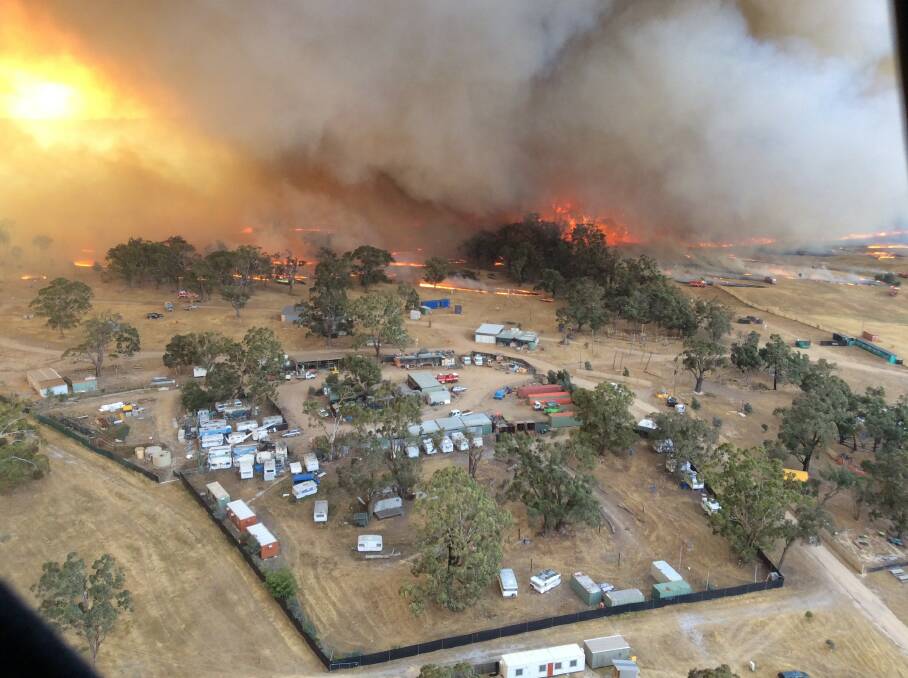 The Lexton fire approaches the Rainbow Serpent Festival site. Picture: Wayne Rigg, State Control Centre