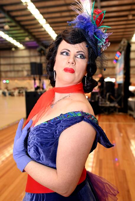Helen Wells frocks up for the Ballarat Rock n Roll Festival. Picture by Lachlan Bence