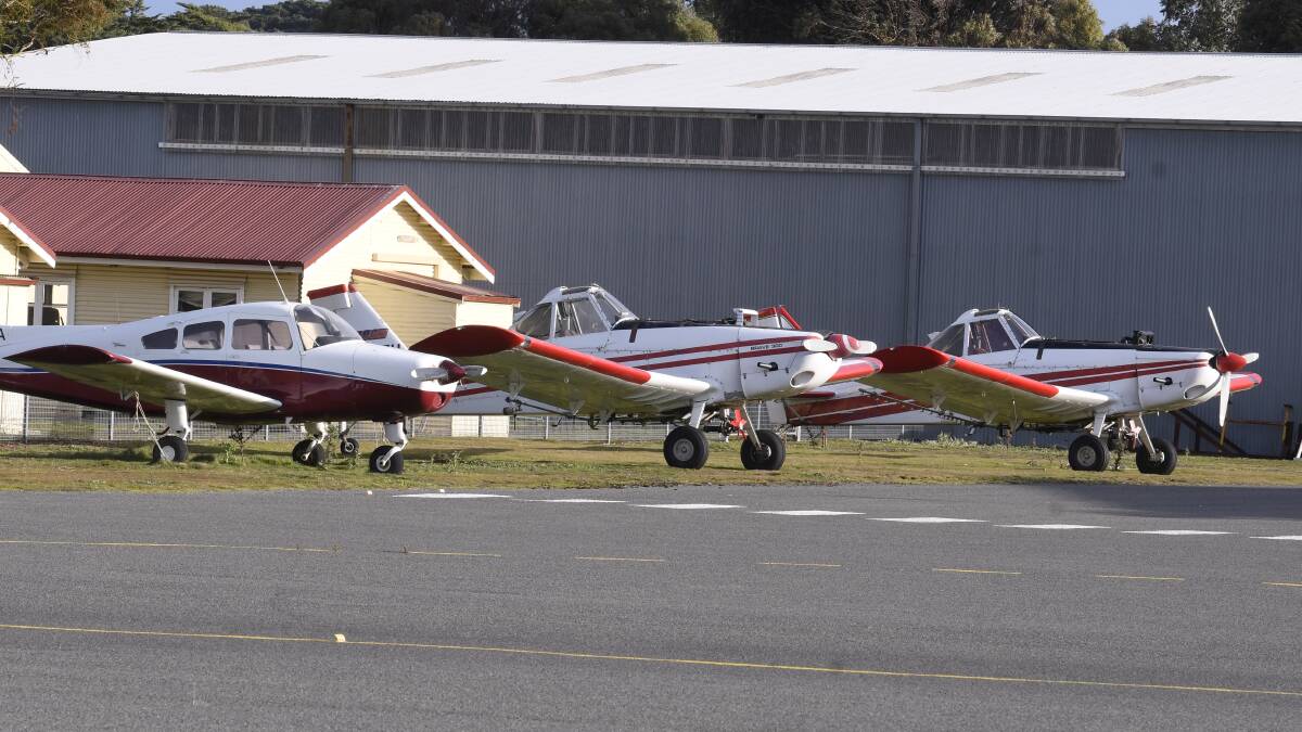 Light planes at Ballarat airport. Picture: Lachlan Bence