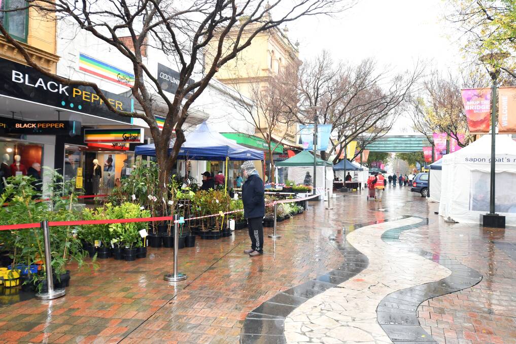 Options: The Bridge Mall Farmers Market in July. Picture: Kate Healy