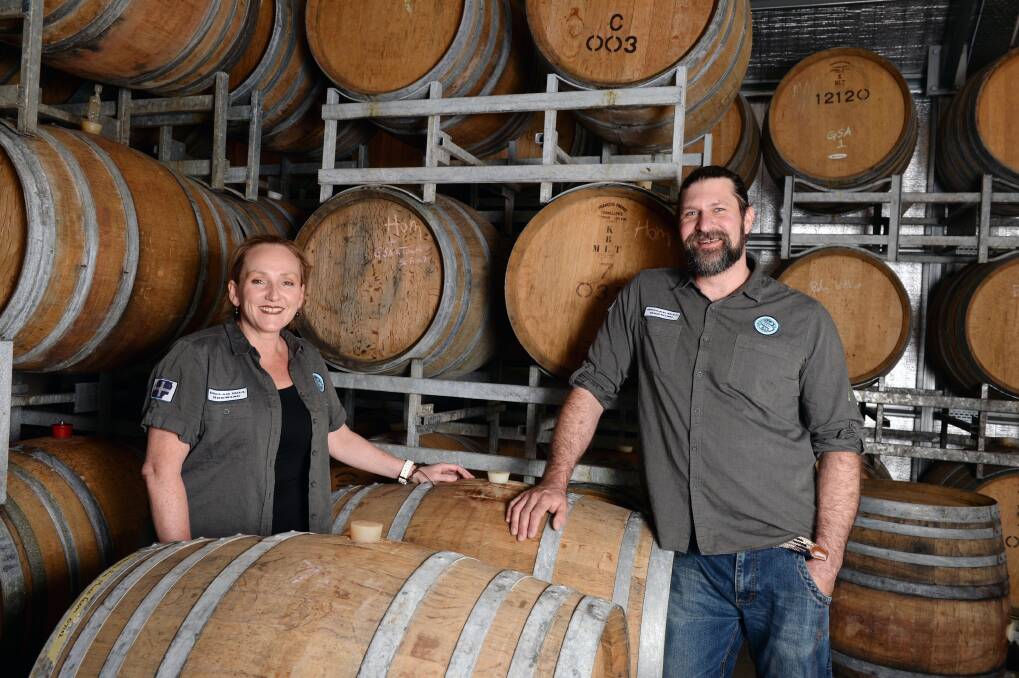 Next step: Dollar Bill Brewing's Fiona and Ed Nolle are brewing award-winning barrel-aged sour beers at their home in Invermay. Picture: Kate Healy