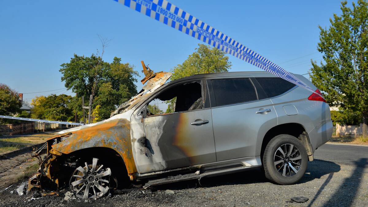 One of the cars that was found burnt out on the street in Soldiers Hill.