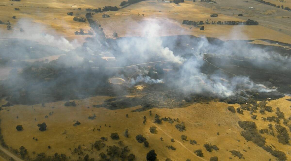 Rapid: The fire near Beaufort as seen from the air. Picture: CFA Media
