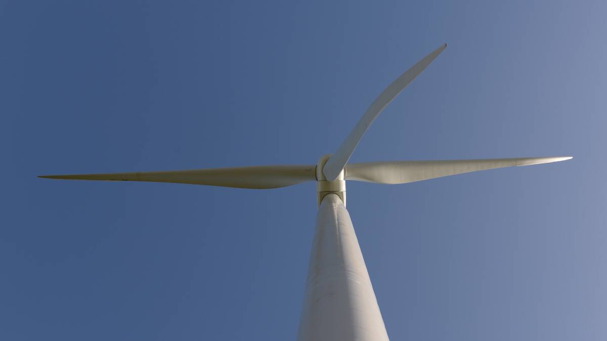 A turbine spins near Ballarat. Picture: Kate Healy