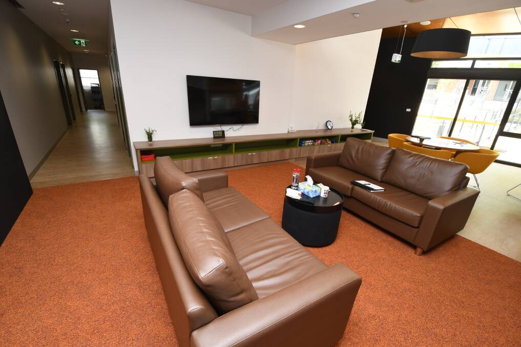 Lounge: The state-of-the-art facility has space for 20 people. Picture: Lachlan Bence