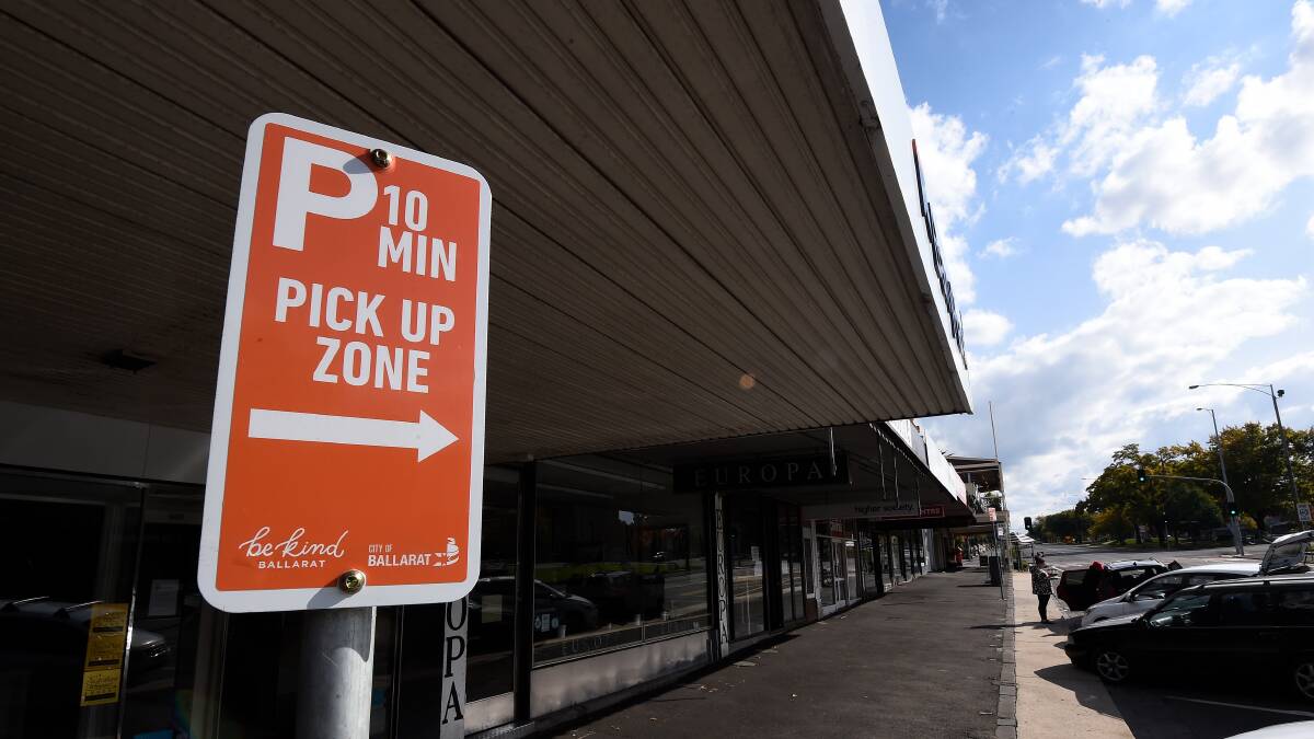 A similar temporary parking sign in Ballarat's CBD - the Armstrong Street ones were all removed. File photo