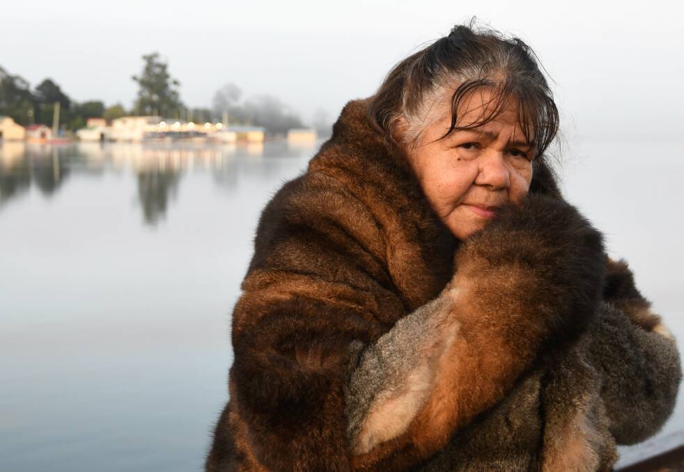 Aunty Diana Nikkelson at Lake Wendouree after the service. Picture: Lachlan Bence