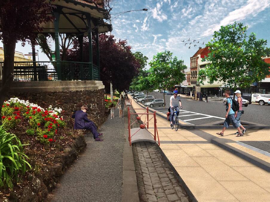 Concept: Plans for the shared path works include cut bluestone, bridges over gutters, and new pedestrian crossings. Picture: City of Ballarat