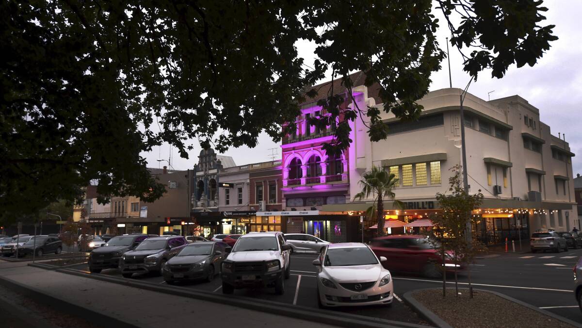 Sturt Street as night falls. Picture by Lachlan Bence