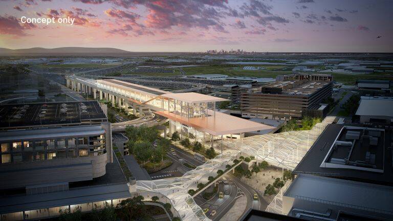 Concept art of the Melbourne Airport station. Picture contributed