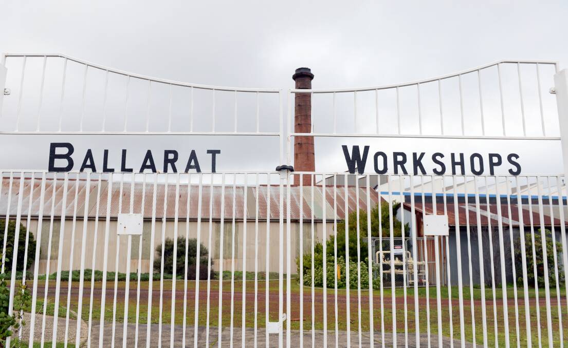 The Ballarat Workshops gate on Creswick Road. Picture: Kate Healy