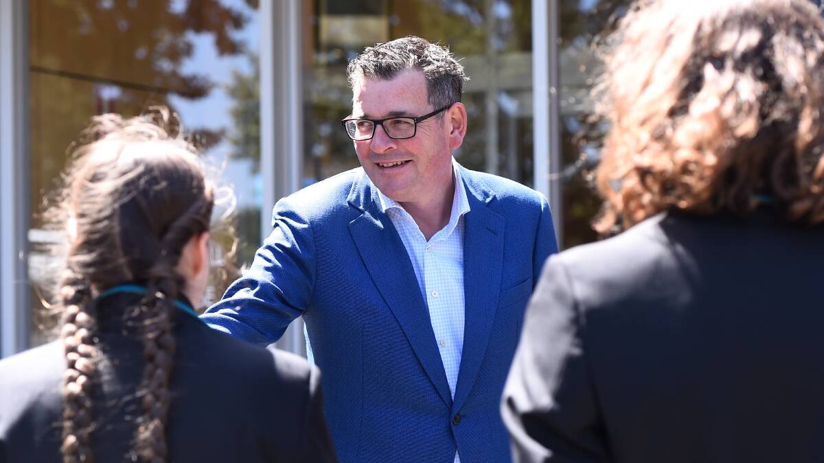 Victorian Premier Daniel Andrews visited new facilities at Woodmans Hill Secondary College on Friday. Picture by Adam Trafford