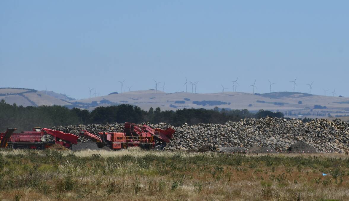The Waubra wind farm shimmers on the horizon at BWEZ.