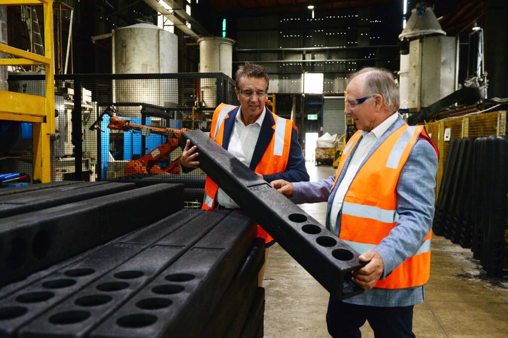 Expansion: Replas directors Mark Jacobsen and Russell Muller in the Ballarat facility in early 2020. File photo

