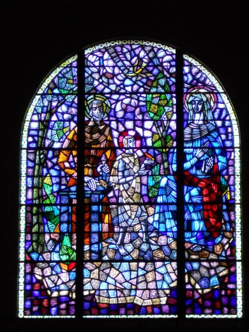 The massive Yarram stained glass window. Picture: contributed