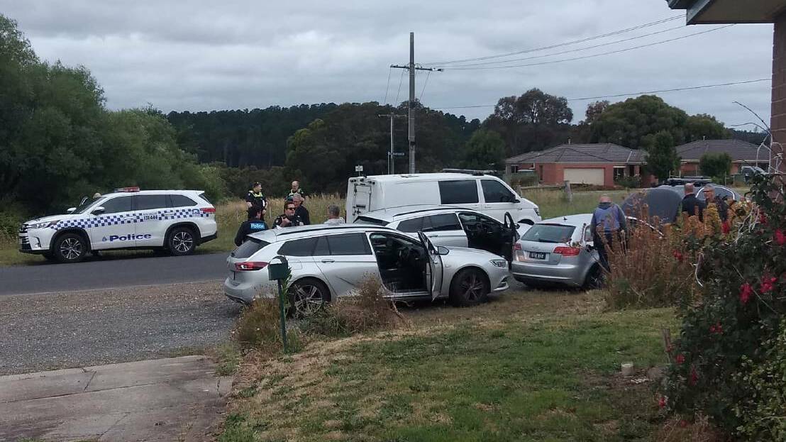 Intercept: Police in Orion Street, Sebastopol on Wednesday afternoon. Photo: Sarah Guinelly.