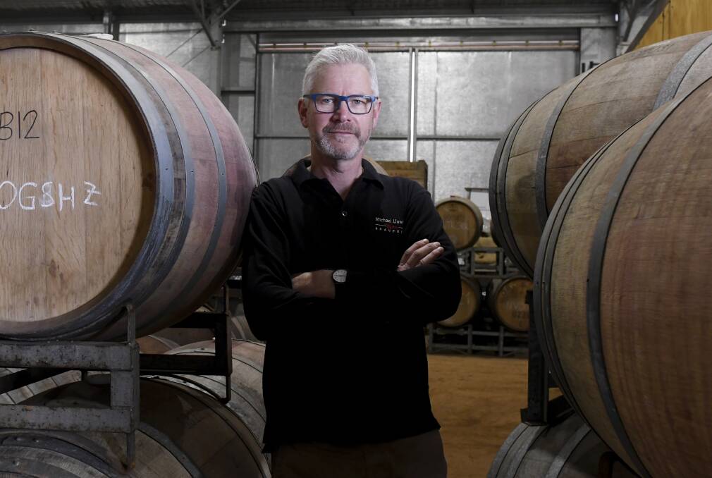 Political tit-for-tat: Ballarat winemaker Michael Unwin is hoping the federal government will resolve the Chinese trade dispute soon. Picture: Lachlan Bence