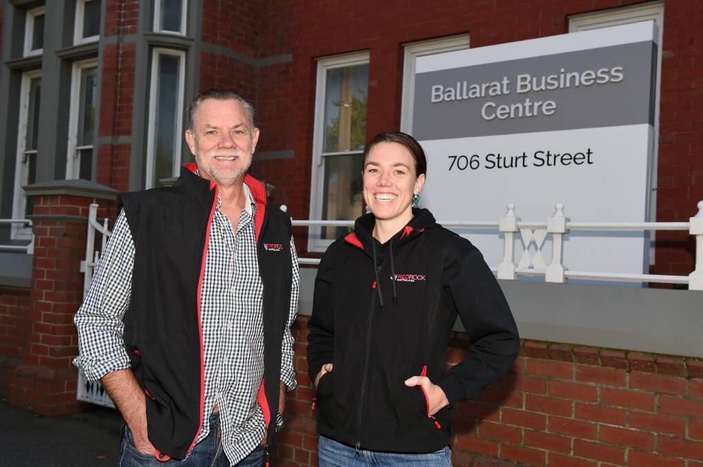 Prospects: Red Rock Resources' Dave Holden and Kiara Reddingius in front of their office in Ballarat. Picture: Kate Healy